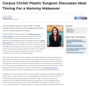 Corpus Christi plastic surgeon discusses when the best timing for a mommy makeover after pregnancy